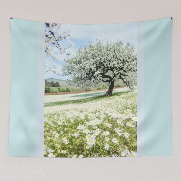 Item preview, Almond tree in daisies field by CallisC Arts  designed and sold by CallisC-Arts.