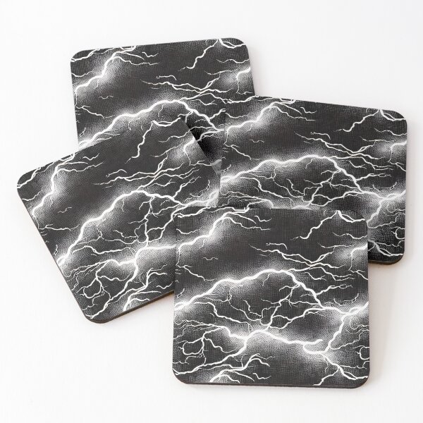 Item preview, Black and White Lightning Pattern designed and sold by Pattrnz.