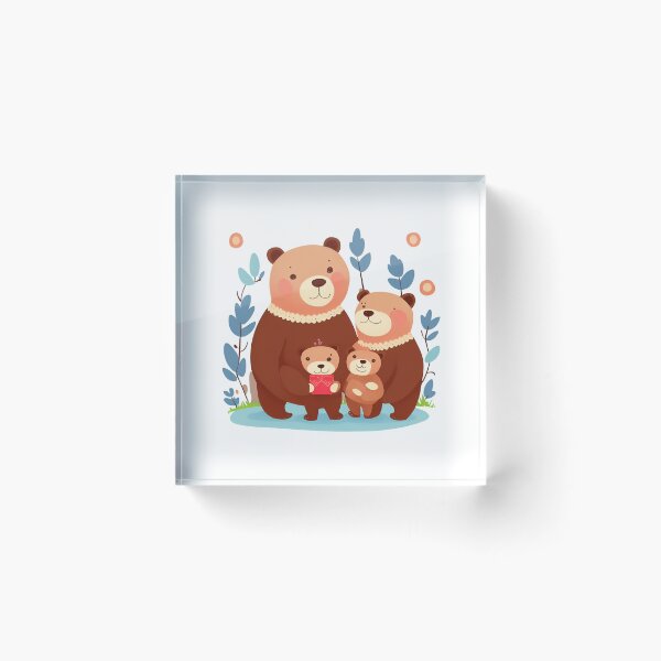 Item preview, Bear Mom and Bear Dad watching over their adorable cubs designed and sold by Grafic Panda.