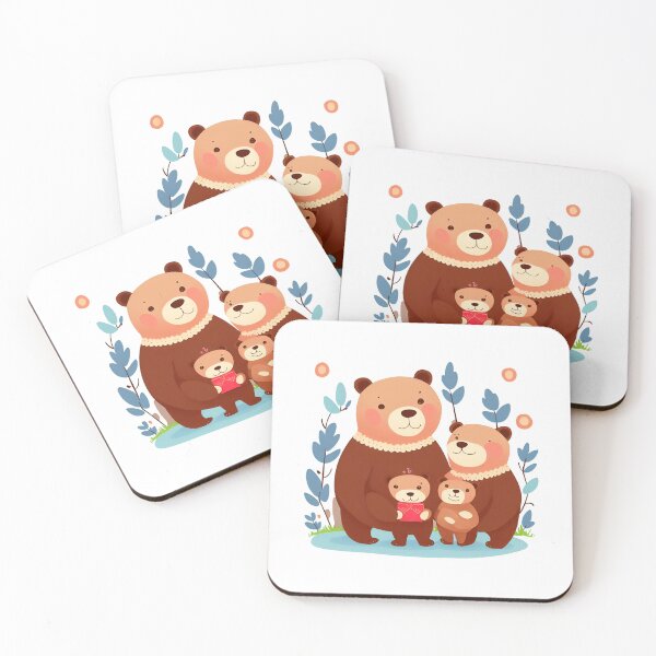 Item preview, Bear Mom and Bear Dad watching over their adorable cubs designed and sold by Grafic Panda.
