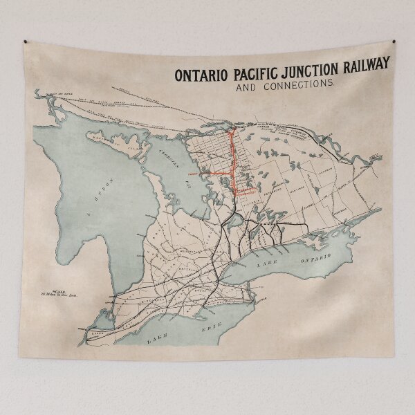 Item preview, Vintage Map - Ontario Pacific Junction Railway and Connections - 1880 designed and sold by Gin  Neko.