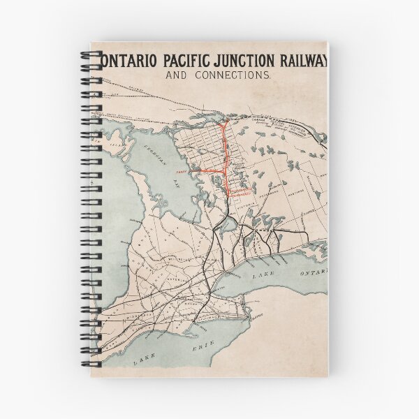 Artikelvorschau, Vintage Karte - Ontario Pacific Junction Railway und Verbindungen - 1880 entworfen und verkauft von Gin Neko.