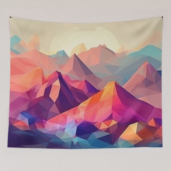 Item preview, Colorful Polygon Mountain Range | Hike Camper Art designed and sold by JFFStore.