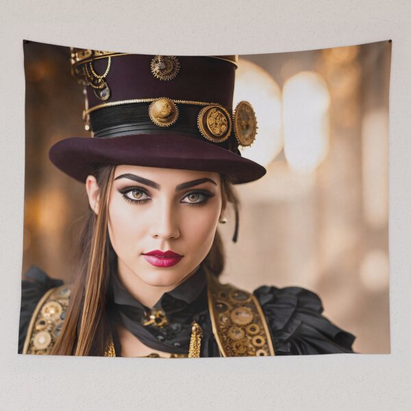 Item preview, A journey into another time: portraits of steampunk girls designed and sold by ArtCreator2023.