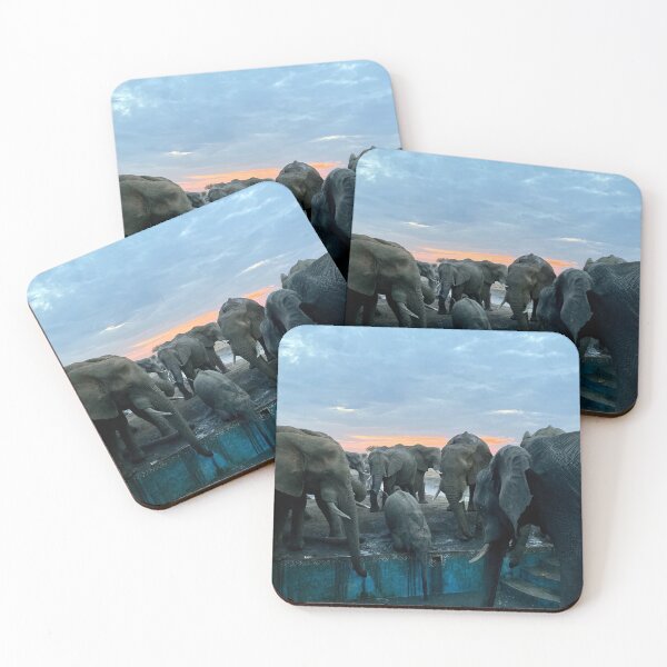 Item preview, Elephant Family at Dusk designed and sold by dabldabl.