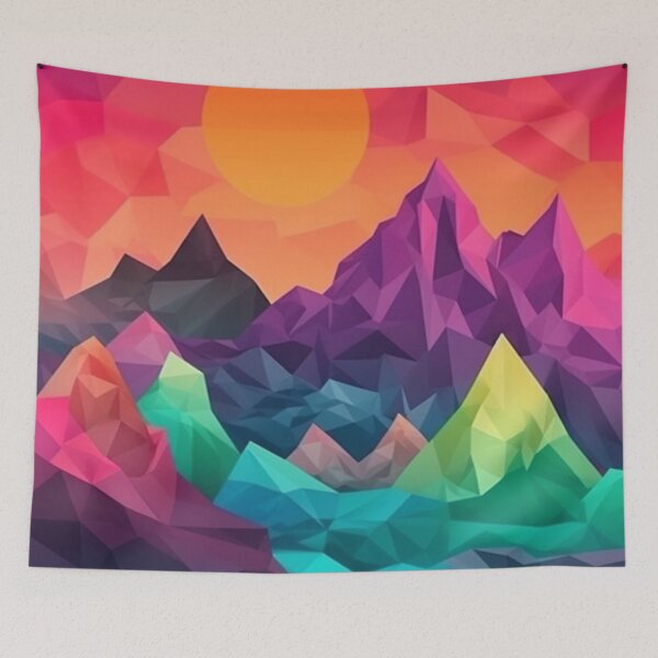 Item preview, Colorful Polygon Mountain Range | Hike Camper Art designed and sold by JFFStore.