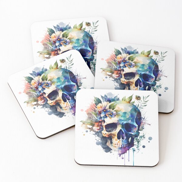 Item preview, Skull colorful water color  designed and sold by Lekiam.