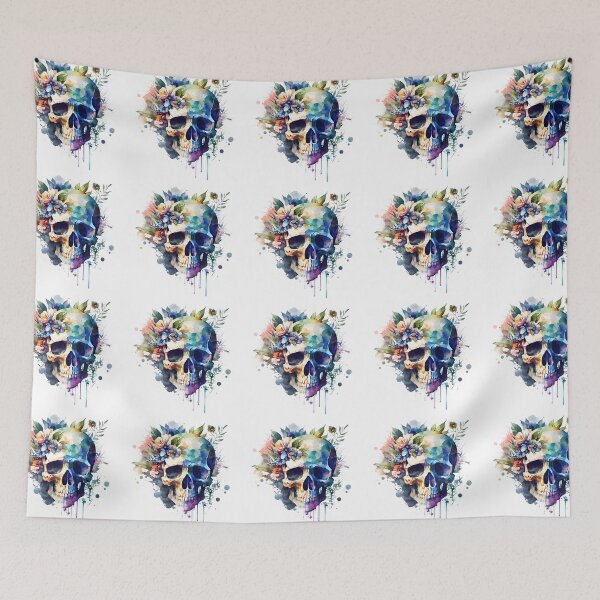 Item preview, Skull colorful water color  designed and sold by Lekiam.