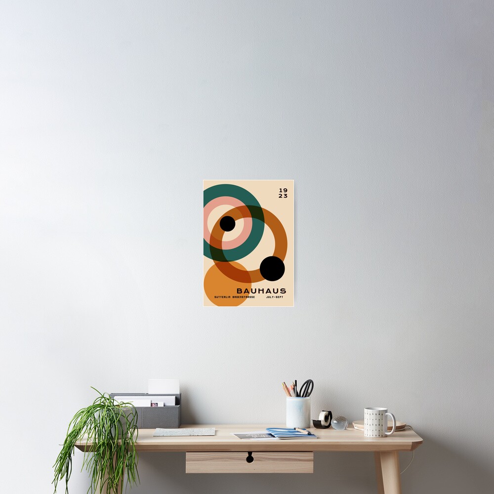 Vintage Bauhaus Exhibition Poster Mid Century Modern 1