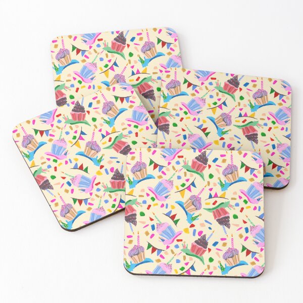 Item preview, Birthday Party Snails with Cupcakes and Confetti Surface Pattern designed and sold by Valerie Englehart.