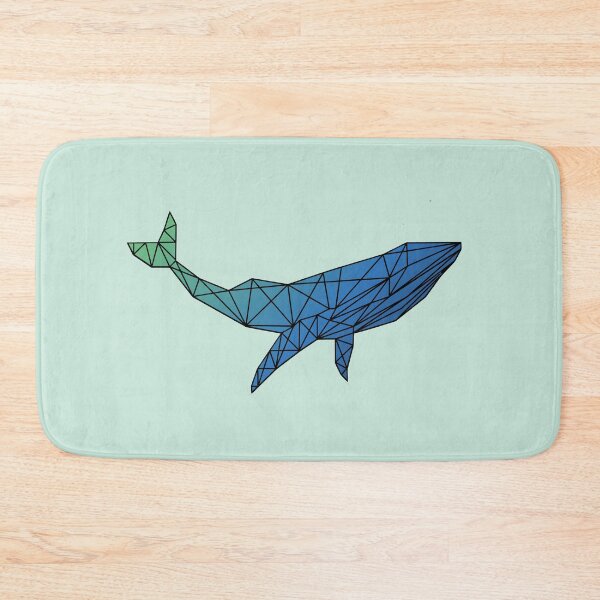 Item preview, Gradient Blue Geometric Whale designed and sold by zibziby.