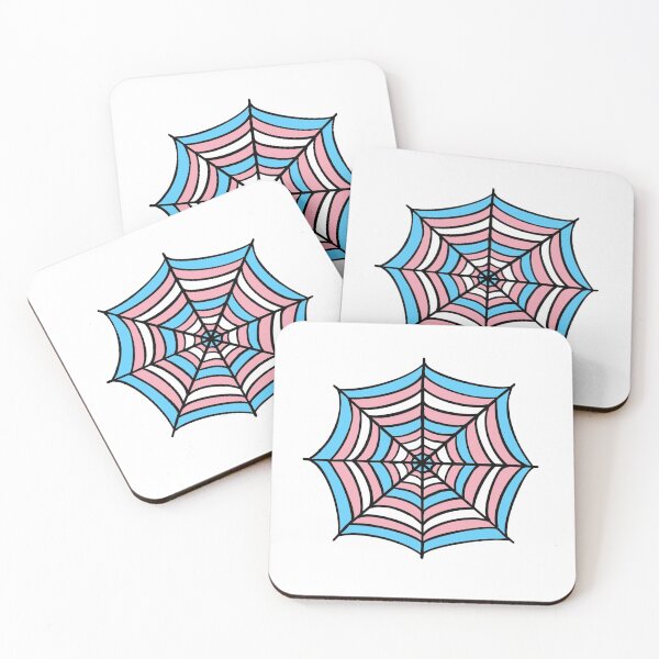 Item preview, Trans Pride Flag Spider Web designed and sold by rabbitvampire .