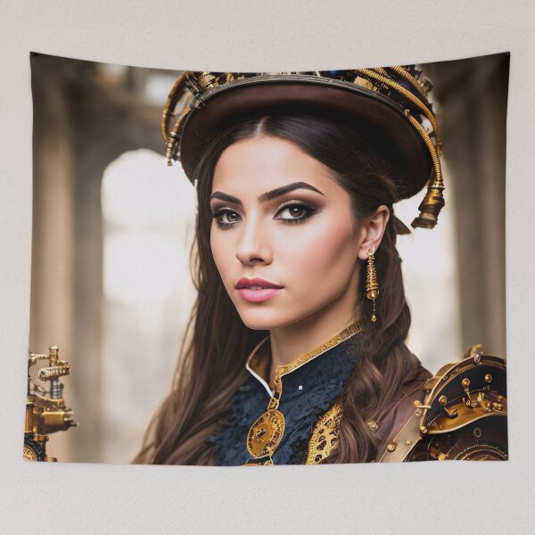 Item preview, The charm of steampunk: detailed portraits of steampunk girls designed and sold by ArtCreator2023.