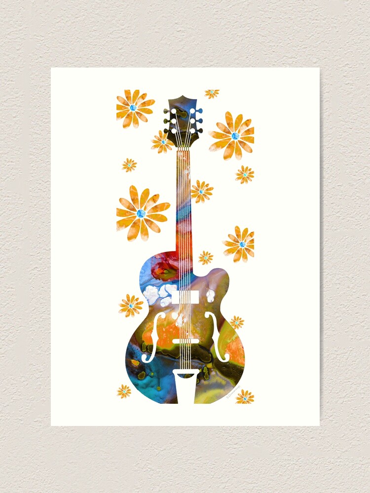 ムックその他　<<芸術・アート>> Vintage Guitars 10 Floral Acoustic Vintage Guitar With Yellow Flowers