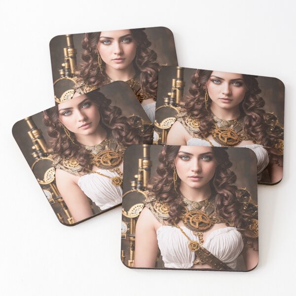 Item preview, The future of the past: detailed images of girls in steampunk outfits designed and sold by ArtCreator2023.