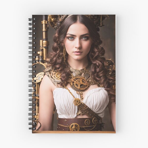 Item preview, The future of the past: detailed images of girls in steampunk outfits designed and sold by ArtCreator2023.