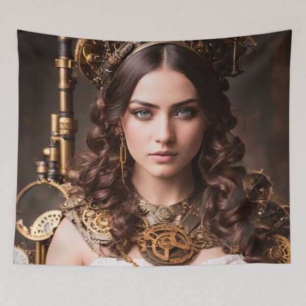 Item preview, The future of the past: detailed images of girls in steampunk outfits designed and sold by ArtCreator2023.