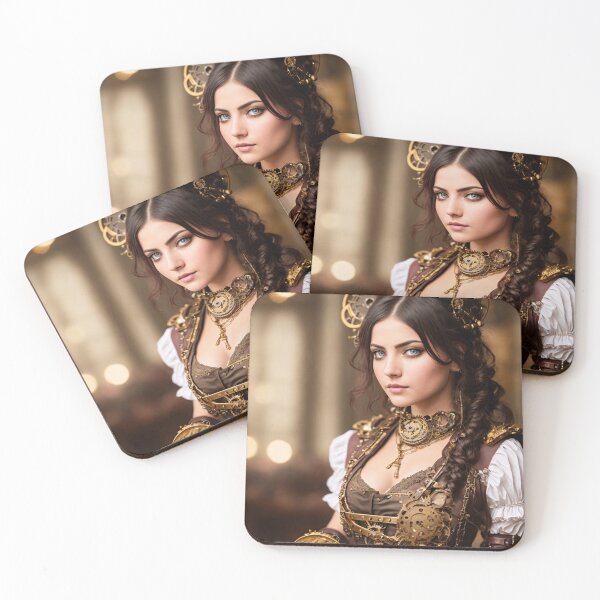 Item preview, A piece of steampunk culture: realistic portraits of steampunk girls designed and sold by ArtCreator2023.