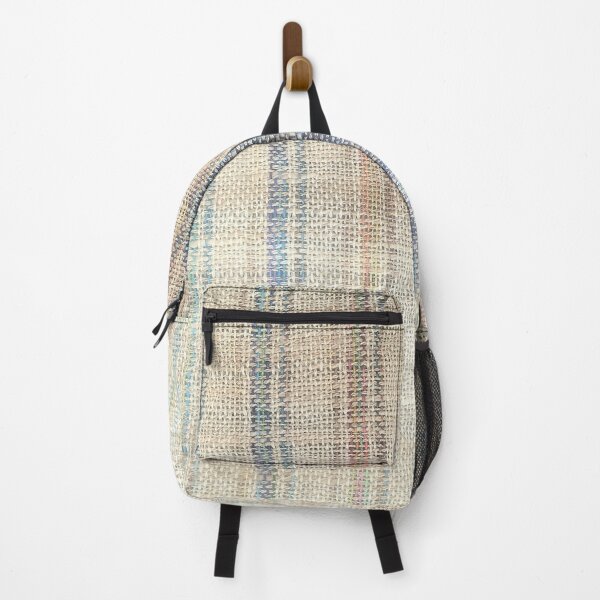 Item preview, Handwoven fabric- rustic rainbow designed and sold by woolydevdev.
