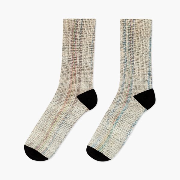 Item preview, Handwoven fabric- rustic rainbow designed and sold by woolydevdev.