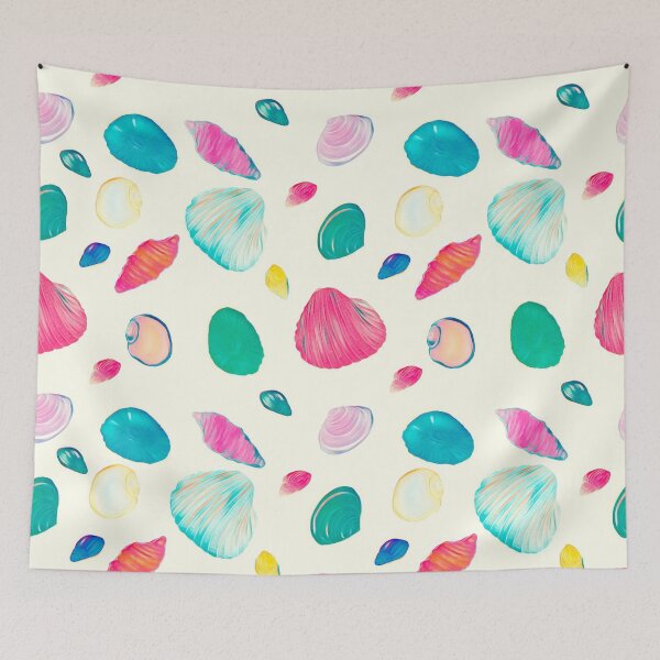 Item preview, Pretty Colorful Seashells Beige Pattern designed and sold by NdesignTrend.