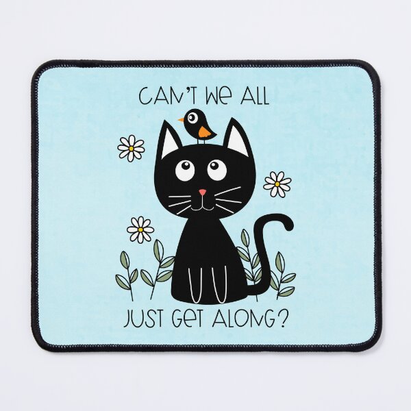 Item preview, Can't We All Just Get Along Whimsical Cat Bird designed and sold by creative321.