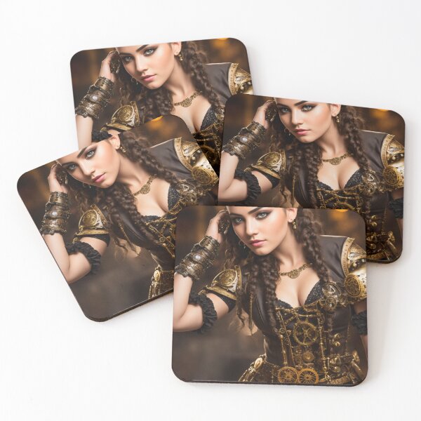 Item preview, Inspired by retro style: realistic portraits of girls in steampunk outfits designed and sold by ArtCreator2023.