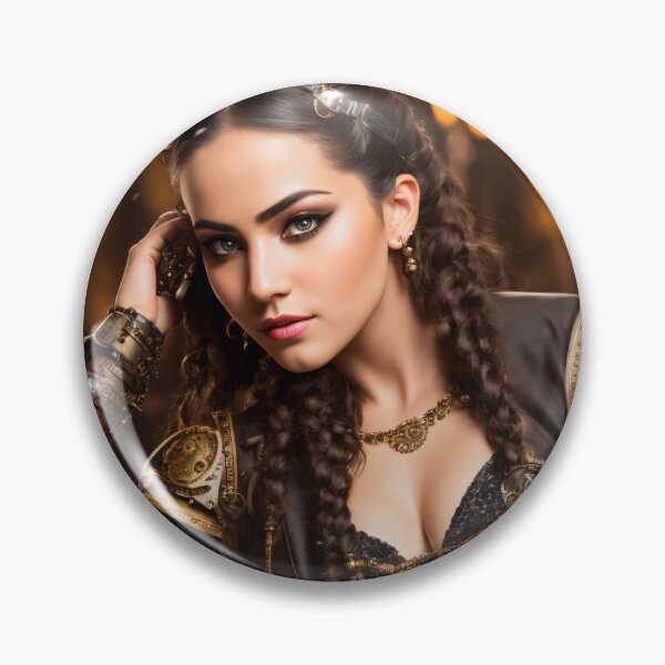 Item preview, Inspired by retro style: realistic portraits of girls in steampunk outfits designed and sold by ArtCreator2023.