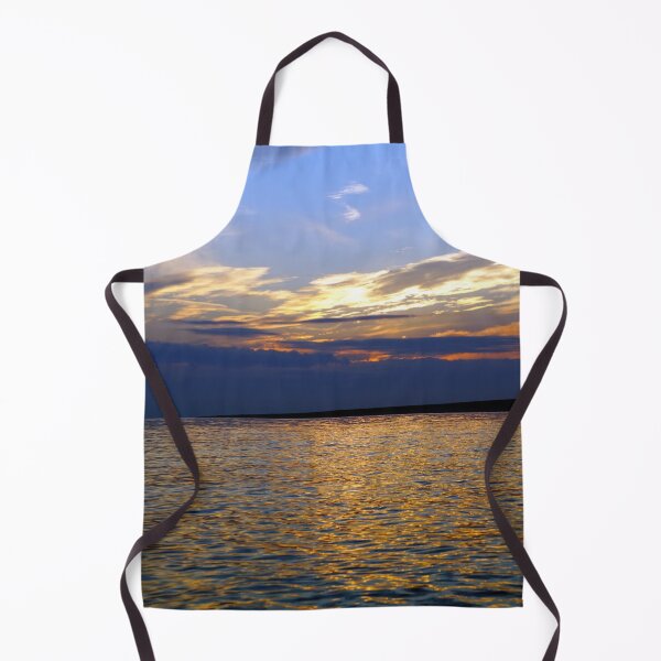 Item preview, Big sea with small peace of land on the horizon with colorful sky above designed and sold by ALEX PHOTO DREAMS.