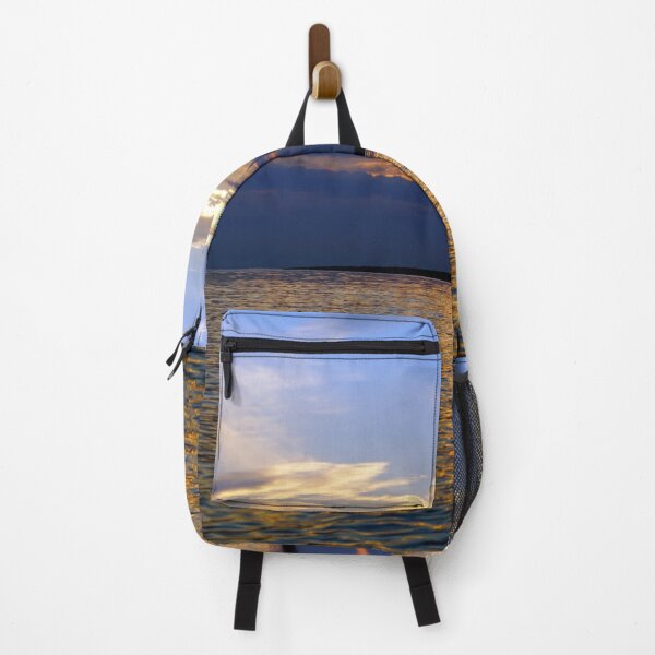 Item preview, Big sea with small peace of land on the horizon with colorful sky above designed and sold by ALEX PHOTO DREAMS.