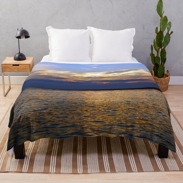 Item preview, Big sea with small peace of land on the horizon with colorful sky above designed and sold by ALEX PHOTO DREAMS.