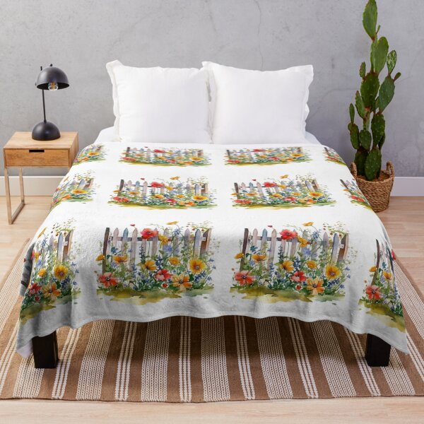 Item preview, Vibrant garden summer fence designed and sold by PixelByAm.