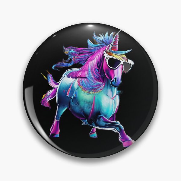Item preview, retro unicorn horse wearing glasses designed and sold by basitcv.