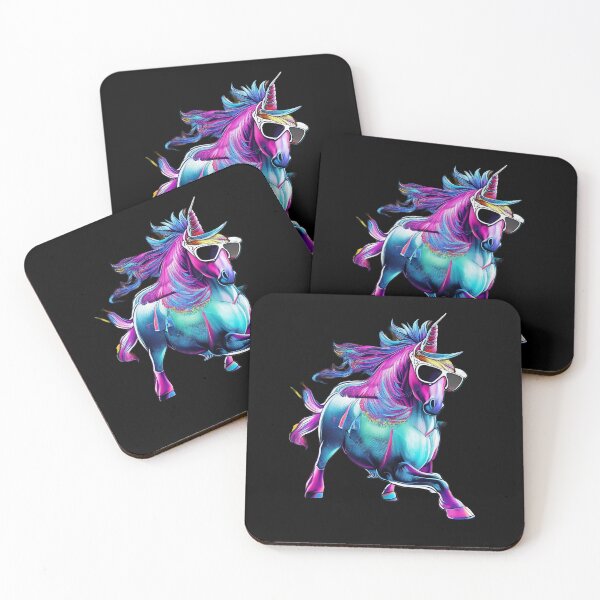 Item preview, retro unicorn horse wearing glasses designed and sold by basitcv.