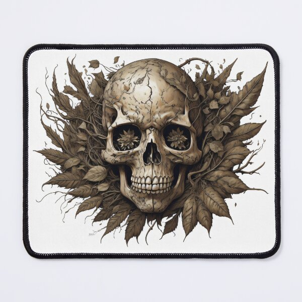 Item preview, #4 Floral design skull with dead leaves designed and sold by shadowartsss.