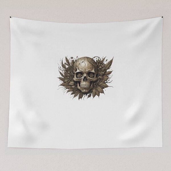 Item preview, #4 Floral design skull with dead leaves designed and sold by shadowartsss.