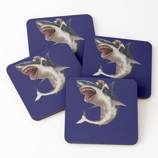 Item preview, Funny Pug Riding Shark, Pug Dog Lover designed and sold by Logiamerch.