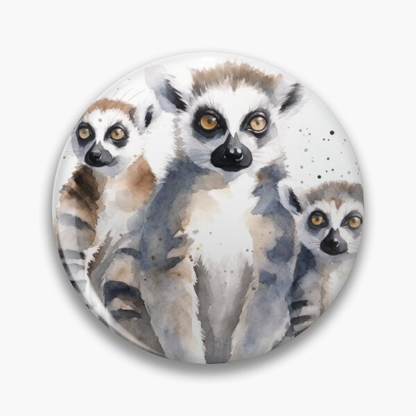 Item preview, Watercolor Wash Lemurs designed and sold by Matt's Artificial Nature.