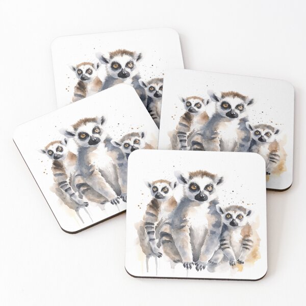 Item preview, Watercolor Wash Lemurs designed and sold by Matt's Artificial Nature.