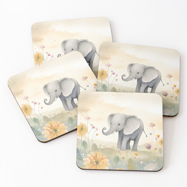 Item preview, Baby Elephant - Elephant Flowery Nature Watercolor designed and sold by NorthGraph.