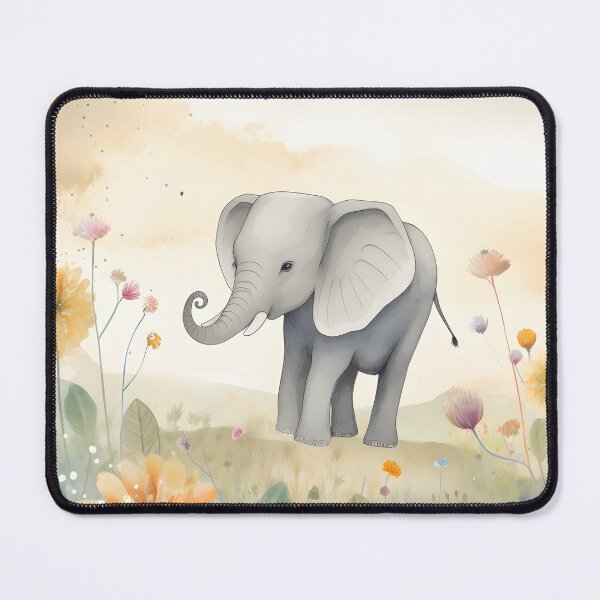 Item preview, Baby Elephant - Elephant Flowery Nature Watercolor designed and sold by NorthGraph.