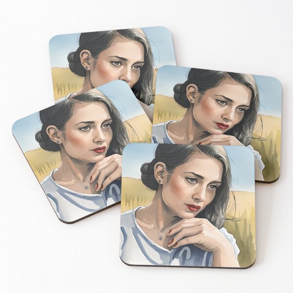 Item preview, painting of a girl sitting in sad pose designed and sold by basitcv.