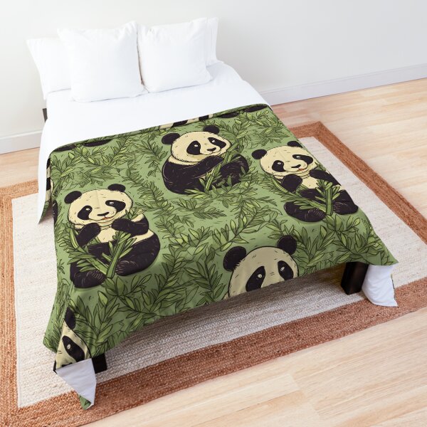 Housse de Couette bébé Panda et bambou