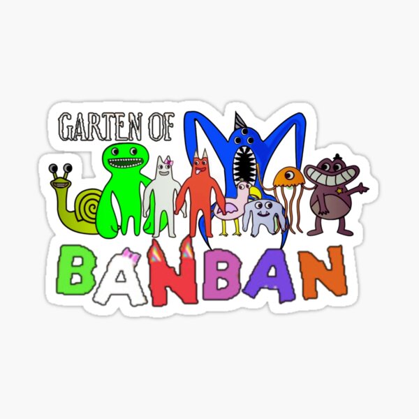 Garten of Banban Characters With Logo Artwork PNG Digital 