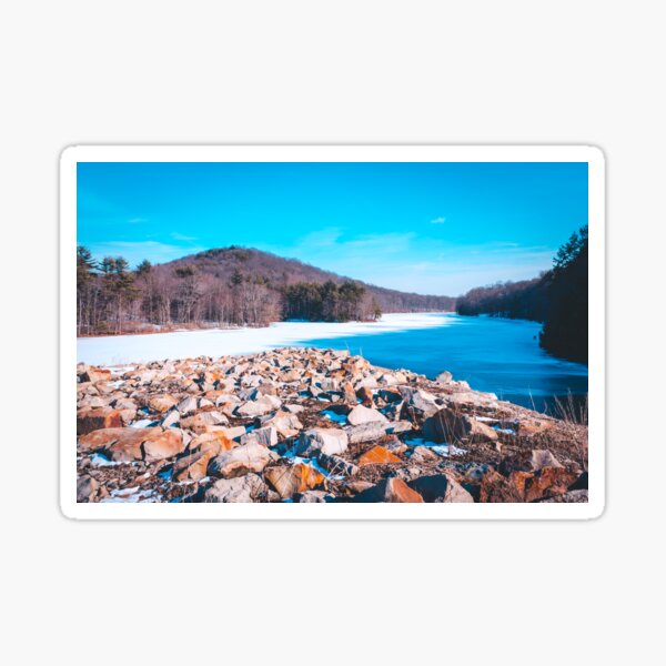Item preview, Frozen rocky overlook on a winter lake designed and sold by Michael Deemer.