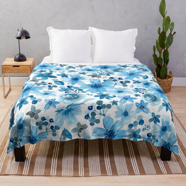 Artikelvorschau, Aquarell blaue Blumen entworfen und verkauft von Lucie Birou.