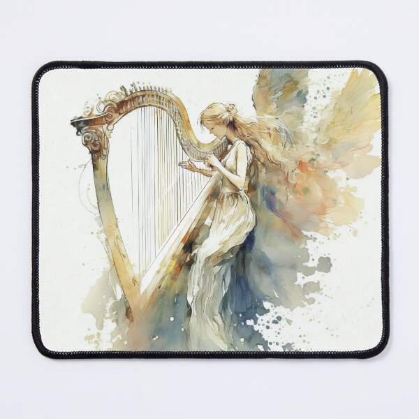 Item preview, Angelic Harp Watercolor designed and sold by LeahTT.