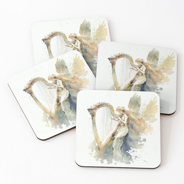 Item preview, Angelic Harp Watercolor designed and sold by LeahTT.