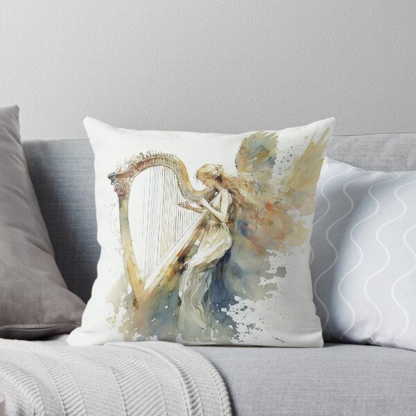 Item preview, Angelic Harp Watercolor designed and sold by LeahTT.
