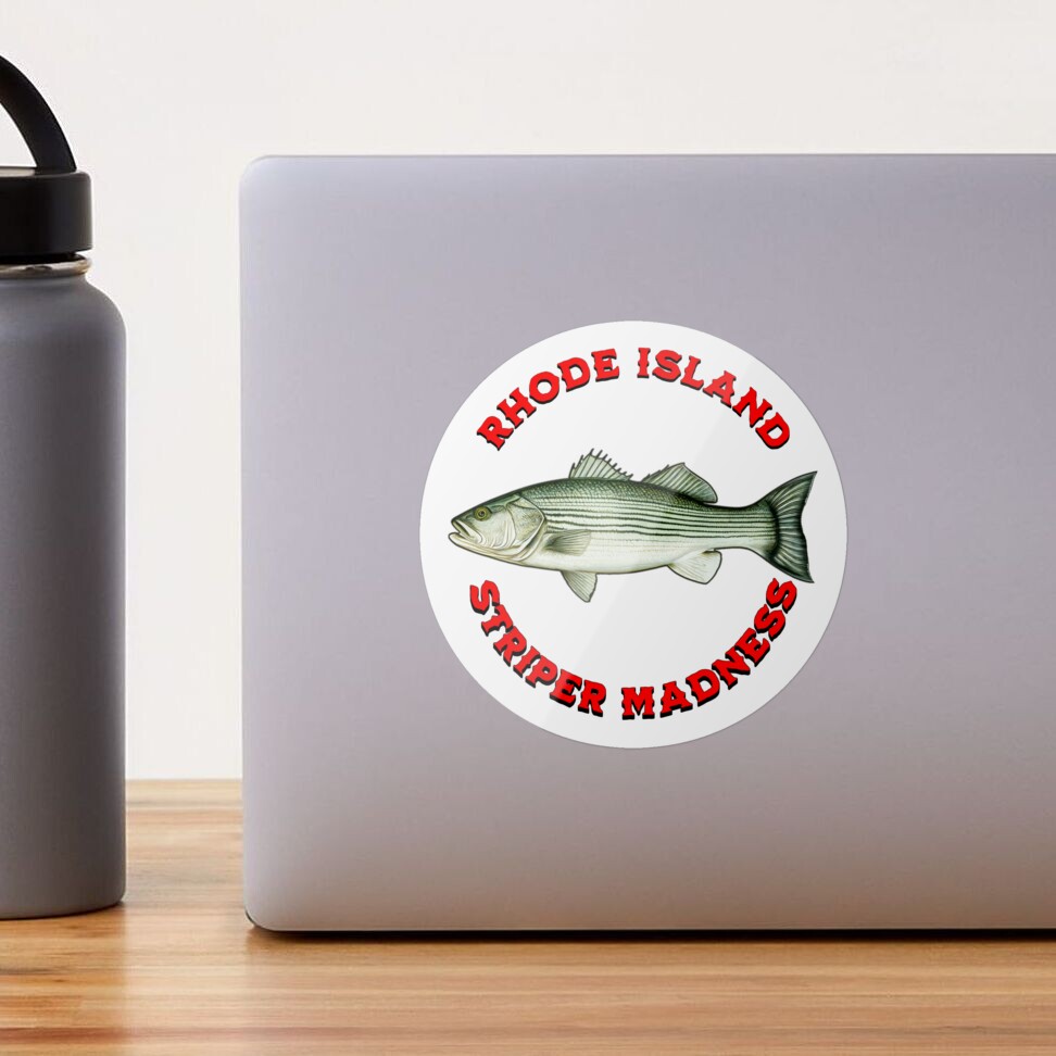 Striper Madness Rhode Island Striped Bass Fishing Sticker for Sale by  NewNomads